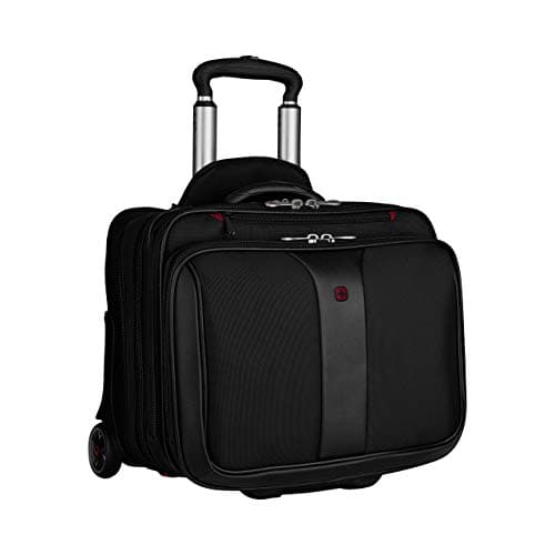 Wenger 600662 Patriot 17 Inch 2-Piece Business Wheeled Laptop Briefcase, Padded Laptop Compartment with Matching 15.4 Inch Laptop Case in Black (25 Litre)