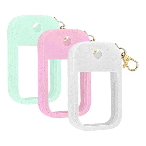 JBUQEG 3 Pcs Hand Sanitizer Spray Case, Silicone Case with Keychain, for Hand Sanitizer Spray, 1Fl Oz, 30ml, Portability Size, Suitable for Travel, Work, School, Outdoor