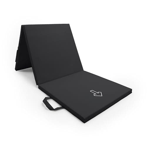 NORTHERN Yoga Mat Exercise Fitness, Tri-Fold Foam Mat, Extra Thick Non-Slip Large Padded Stretching Home Gym Equipment Accessory, 3-Folding Multi-Purpose Workout Mat with Carrying Handle