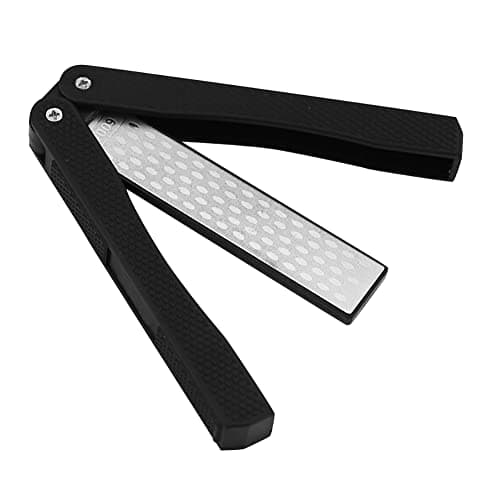 Tiardey Knife Sharpeners,400/600 Grit Folding Pocket Diamond Whetstone, Handheld Double Sided Sharpening Stone for Outdoor Camping Kitchen Garden