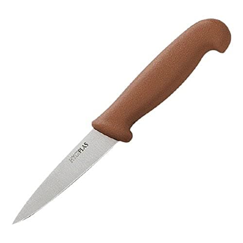 Hygiplas Cooking Knife Brown 8.3cm - Designed for Cutting Fruits and Vegetables, Stainless Steel Blade C840
