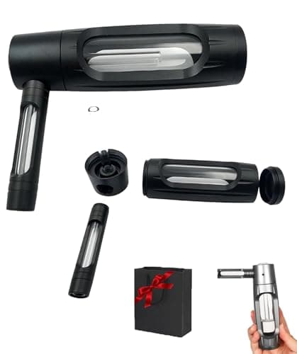 Xintianwang Zenpuff Water Pipe, Zenpuff Luxury Aluminum/Glass Water Bottle, Portable Hidden Compartment Pipe with Box, Pocket-Sized, Easy to Use and Clean (Black)