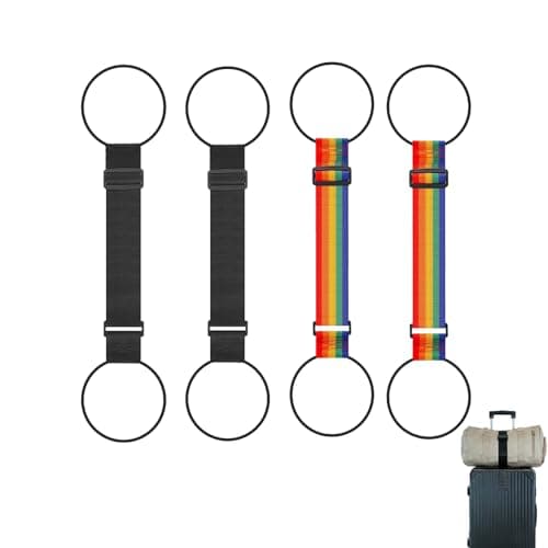 OYUUJII 4 Pcs Luggage Straps,Black and Colorful Luggage Connector Straps