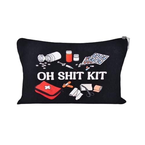 Sisadodo Medication Medical Bag Organiser for Women Men Funny Emergency Kit Bag for School Wedding First Aid Kit Zip Travel Pouch for Pills Medicine Portable Medicine Pouches for Handbag Bags