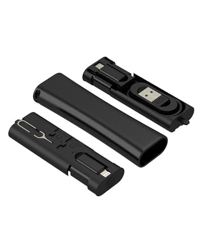 Travel Gadgets (5in1) Cable USB Adapter Storage 60W Charging USB C 27W Lightning for iPhone 17 16 15 Pro Data Micro USB Multi Kit Charger Phone Mobile Case Bag Box Card Keyring Multifunctional Set SIM