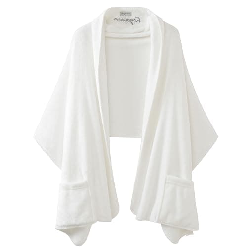 Keyocean Fleece Wrap Shawl with Large Pockets Warm Blanket for Women Man