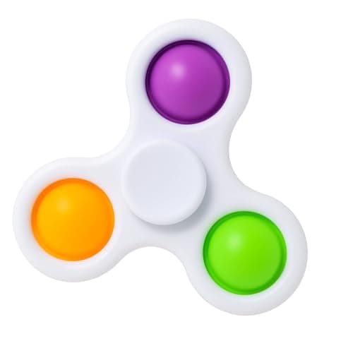Ranzah Hand Fidget Spinner Toy Finger Bubble Pop Sensory ADHD Anxiety Stress Relief Gift Party Travel Toy For kids Teens Adults(White)
