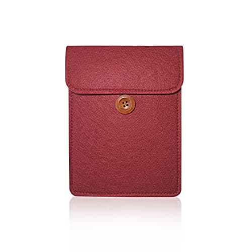 6 inch E-Reader Sleeve by Okami Products, Felt Ereader Pouch for all 5 to 6 inch E-Readers, Protective E-Book Bag/Case (Red)