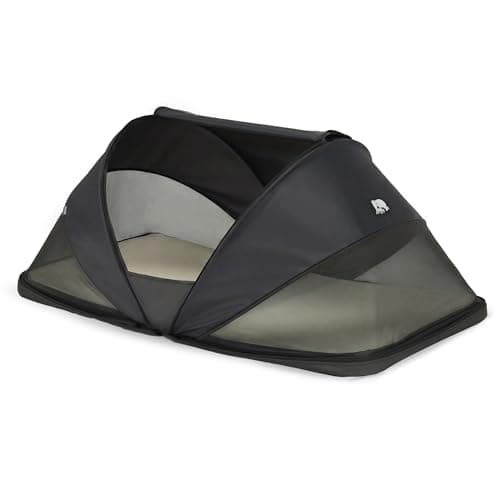 Deryan Cutey Toddler Travel Cot with Mattress, Pop-up Baby Tent, 0-2.5 Years, Foldable in 2 Seconds - Includes Mosquito Net & Travel Bag, for One Child, 120 x 63 x 50 cm, Black