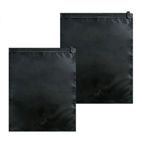 Small Vacuum Storage Bags for Travel 2 Pack, Reusable Oxford Cloth Vacuum Pack Bags for Clothes, Manual Exhaust, No Air Pump Needed, Space-Saving Storage Bags with Zips for Suitcases and Home