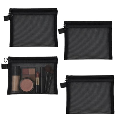 4PCS Portable Travel Toiletry Organizer Pouches, Breathable Nylon Mesh Bags for Women, Office Supplies and Holiday Essentials