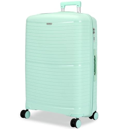 FLYMAX 29" Large Suitcase 4 Wheel Lightweight Luggage Hard Shell Travel Case Hold Check in Fits 23kg - 27kg + 3 Digit Lock Suitcase Large + Telescopic Handle 100 Litre Capacity Light Green