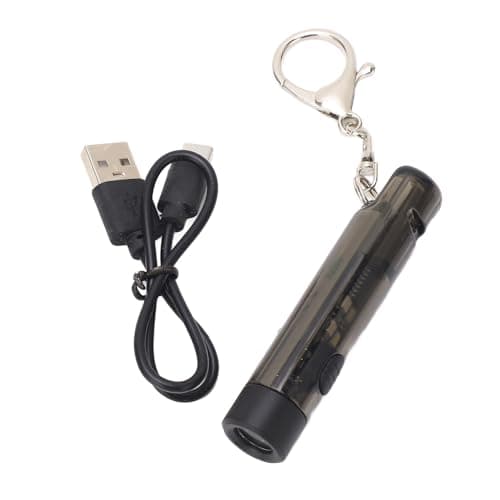 USB C Keychain Flashlight Rechargeable Multifunction Mini Portable Light Emergency Outdoor Torch with Whistle Large Capacity Battery Compact and Lightweight for Camping Hiking