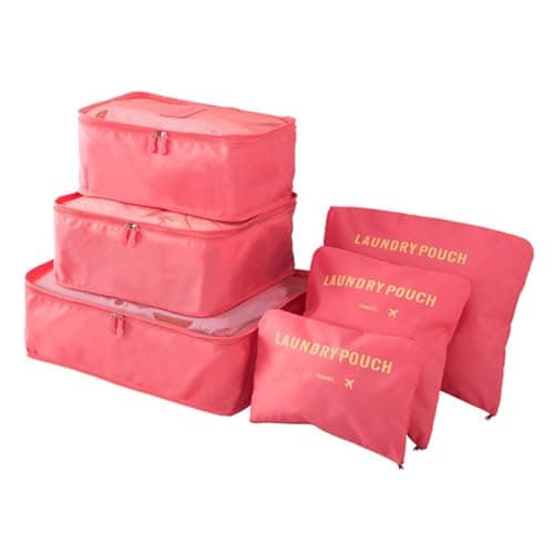 CCAIPU 6 Pcs Packing Cubes for Travel, Durable Travel Packing Cubes Set Suitcase Organiser Bags Luggage Organiser Bag for Travel Accessories (Red)