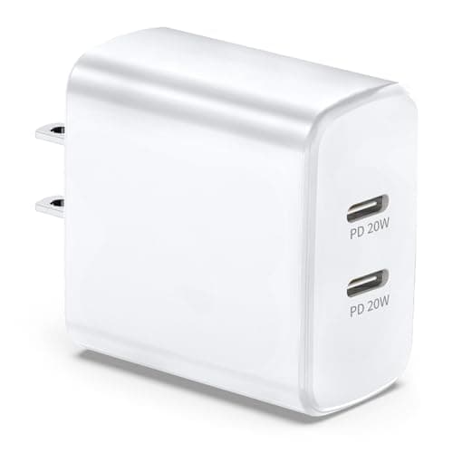 USA Travel Adapter Charger, American and Canada Plug Adapter Fast Charging with 2 USB C, 40W Double US Wall Adaptor USA Adaptor Plug Fast Charger Compatible with iPhone 17 16 15 14, Samsung Galaxy S26