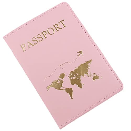 Passport Holder Cover, YYGOJOY PU Leather Passport Cover Case Organiser with Wallet for Credit Card, Money, Business Cards, Passport, Boarding Passes for Women Men (Pink)