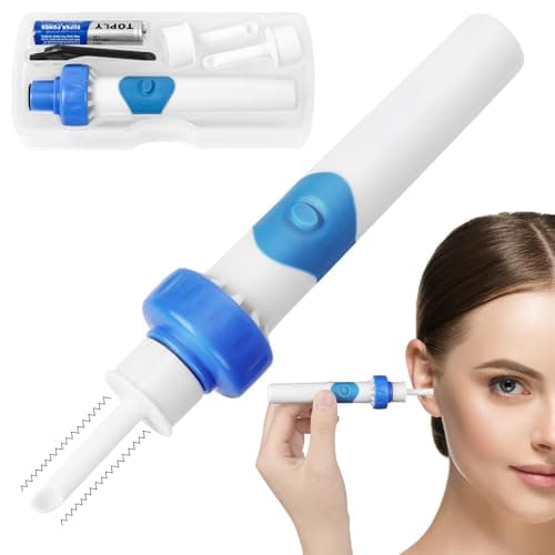 LOPHE Electric Ear Cleaner, Soft Earwax Cleaner for Kids & Adults Earwax Remover Tool with Replaceable Tip Ear Wax Cleaner Ear Cleaning Kit with Replaceable Tip for Adults and Children