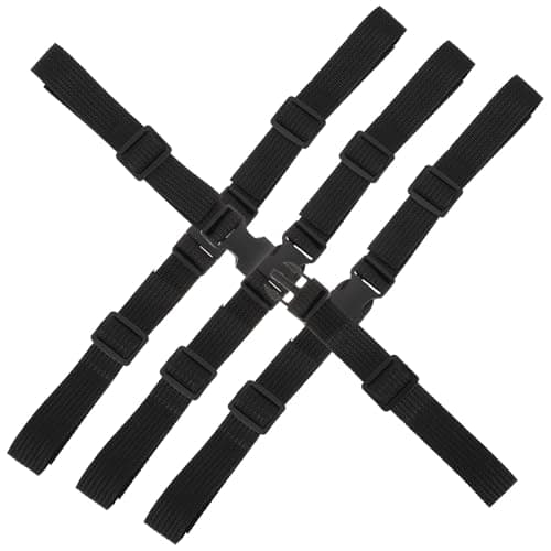 BESPORTBLE 4pcs Adjustable Buckle Tie down Straps 2cm Wide Webbing Compression Straps for Backpacking, Kayak, Luggage and Tent Securing, Quick Release Cargo Fixing Belts for Travel