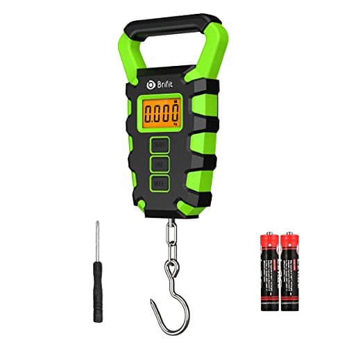 ORIA Digital Luggage Scale, 50kg Hanging Fishing Scale with Tape, Green