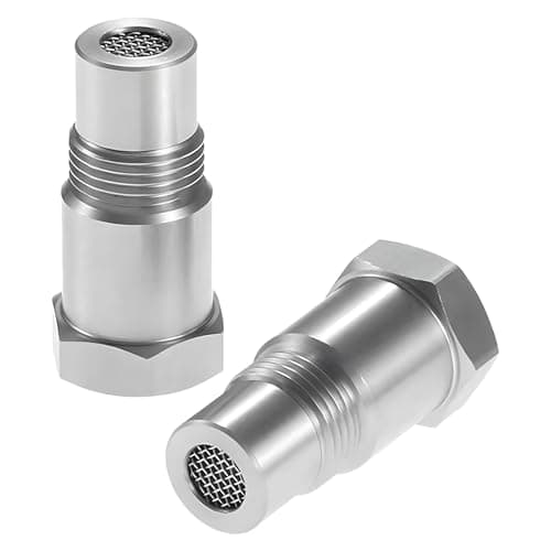 2 Pcs O2 Oxygen Sensor Adapter, M18 x 1.5 Steel Sensor Spacer with Filter