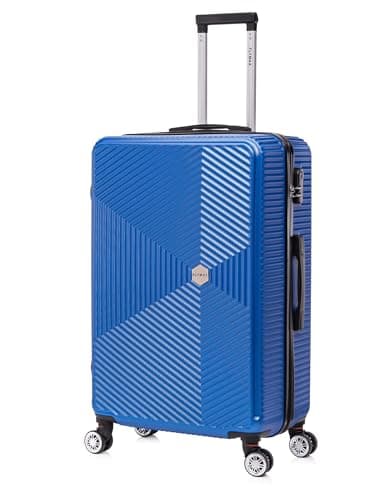 FLYMAX 24" Medium Suitcase Super Lightweight 4 Wheel Spinner Hard Shell ABS Luggage Hold Check in Travel Case Navy 67L