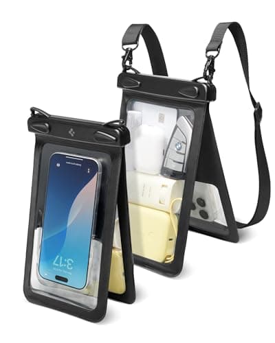 Spigen Dual Pocket 6.9" Waterproof Phone Case Pouch Bag Black