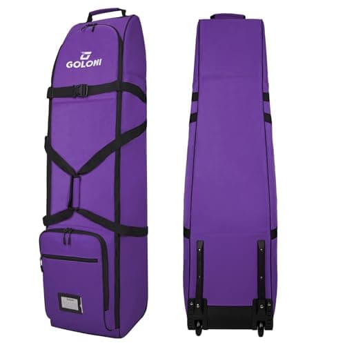 Goloni Golf Travel Bag with Wheels for Airlines, Heavy Duty Golf Club Travel Case, Water Resistant Golf Bag Cover for Air Travel, Portable Foldable Golf Luggage for Men Women
