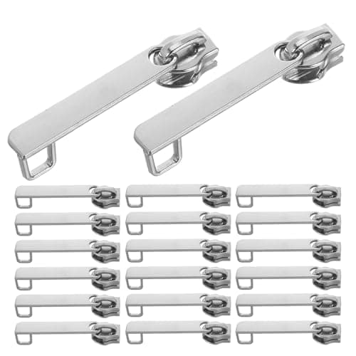 FRCOLOR 20pcs Explosion Luggage Zipper Pull Replacement Double Layer Metal Slider for Suitcase Repair Kit Secure Zipper Lock for Travel Bags and Jackets