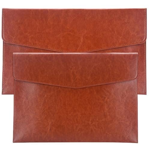 2Pcs Leather Travel Document Holder, A4 & A5 Travel Document Organizer, Stylish and Functional Document Storage for Business Meetings, University Lectures, Personal Events