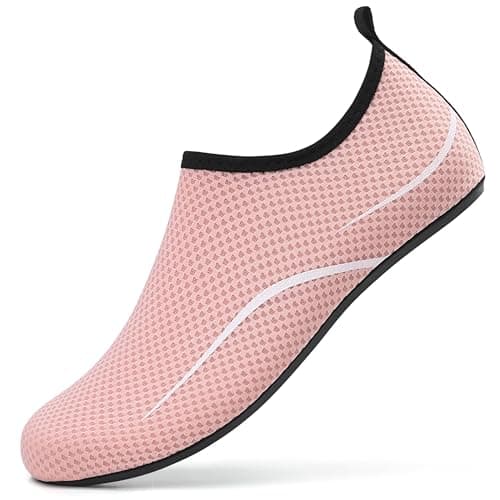gitzing Water Shoes for Women Men Beach Quick-Dry Swim Aqua Socks Breathable Barefoot Shoes for Beach Surfing Driving Pool Yoga Travel(Pink,39 EU/6 UK)