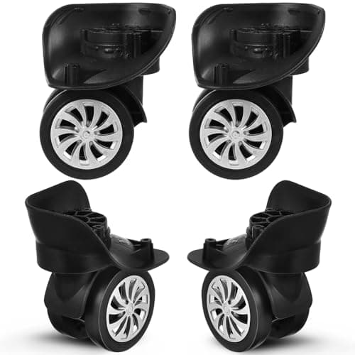 Safigle 4Pcs Suitcase Wheels Replacement Kit Universal Luggage Swivel Wheels Spare Rollers for Travel Bag Casters with Durable Bearings Black