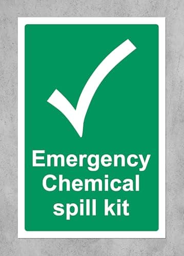 Emergency signs Chemical spill kit Safety sign - 1.2mm Rigid plastic 300mmm x 200mm