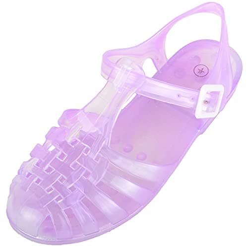 ABSOLUTE FOOTWEAR Womens Casual Summer Holiday Beach Jelly Sandals Shoes, Lilac, UK 6 / EU 39