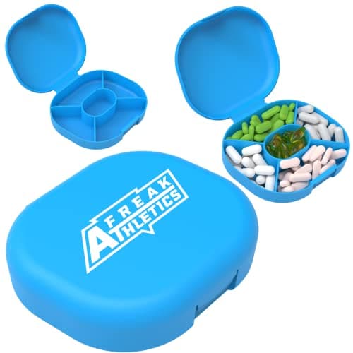 Freak Athletics Travel Pill Organiser - Pill Box, Medicine Container (Blue)