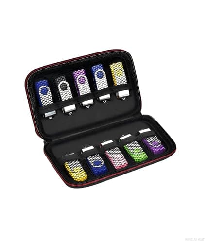 Zynqur Fireproof Flash Drive Case, 10 XL Slots for Office and Trave, Black