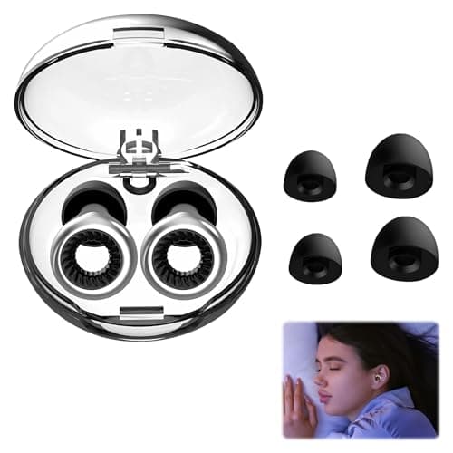 Kids Ear Plugs Noise Cancelling Earplugs for Sleep Ear Plugs for Concerts 2 Pairs with Reusable– 4 Replaceable Ears Tips(Blcak)