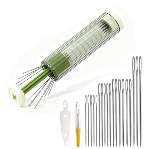 Portable Green Magnetic Sewing Needle Case Kit