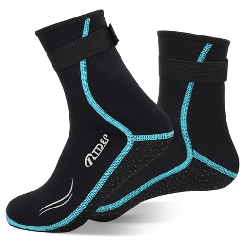 Rtdep Neoprene Socks, 3mm Wetsuit Sock, Swim Socks Women Men, Anti-Slip Thermal Swimming Socks, Water Sock for Diving Snorkeling Cold Water Swim Sea Sailing Kayaking(S)