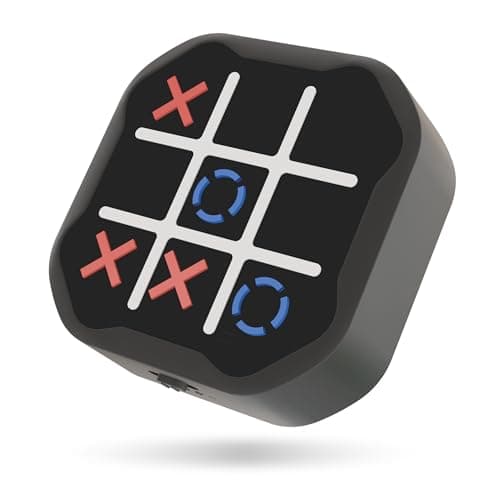 MASSRT 3-in-1 Electronic Tic Tac Toe Handheld Travel Game, Black