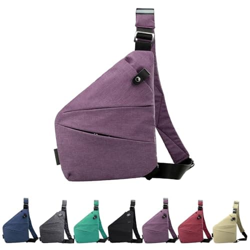 GDOKKNY Anti Theft Crossbody Bag for Women Personal Flex Travel Bag Anti-Theft Cross Body Bag Sling Chest Bag for Men (Purple)