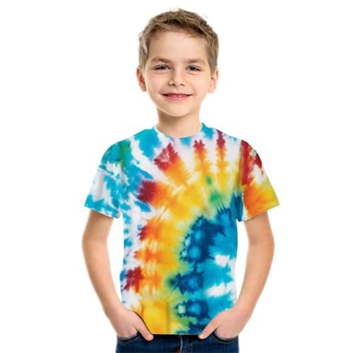 Boys Kids T Shirts Toddlers Quick Dry Short Sleeve Tops Comfortable Breathable Soft School Uniform Tees Casual Summer Wear Travel Outdoor Holiday (E, S)