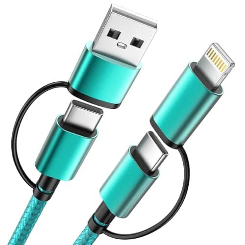 2 Pack 4 in 1 Multi Charging Cable 5FT, 60W USB C to USB C Charger Cord