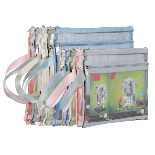 Colored Mesh Zipper Pouch Bags, 5pcs A4&5pcs A5 Toy Storage & Organization
