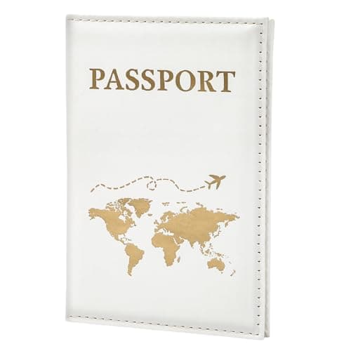 ILIYAH Passport Cover UK Waterproof Passport Holder Travel Accessories Passport Protector Women PU Leather Passport Holders (White)