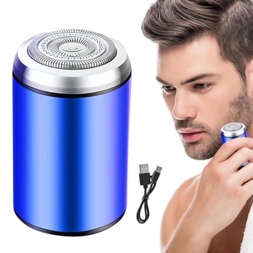 Sopamis Minis Electric Shaver | Portable Pocket Travel Razor | USB Rechargeable Waterproof Beard Trimmer for Men | Rotary Shaver for Adults