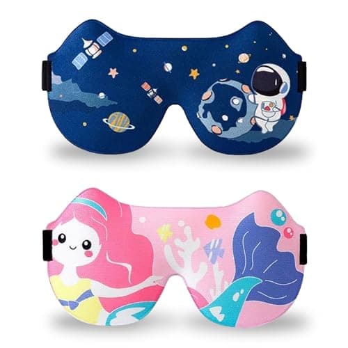 2 Pcs Kids Eye Masks for Sleeping, 3D Blackout Eye Mask for Sleeping (C)