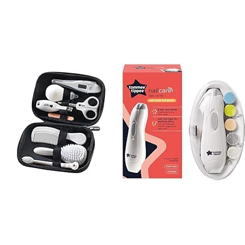Tommee Tippee Baby Healthcare and Grooming Kit, x Essential Newborn Care Items for Home and Travel, Wipe-Clean and Waterproof Travel Case with Electric Baby Nail File Trimmer