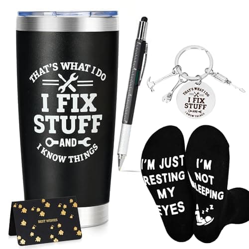 Rilcn Birthday Gifts for Men, Funny Tumbler Multi Tool Pen Gift Set for Dad