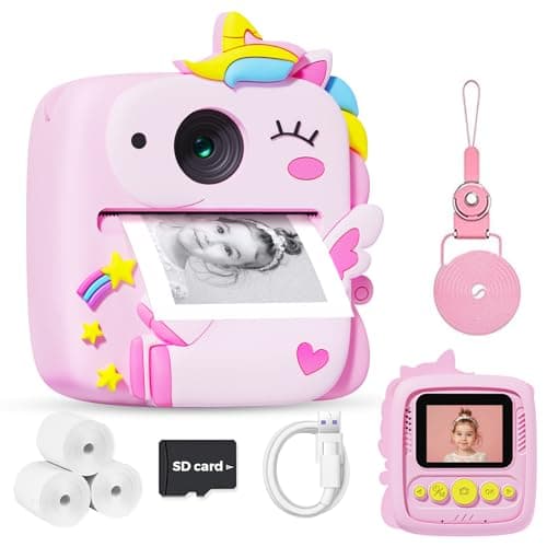 Kids Camera Instant Print,1080P Kids Digital Camera,Girls Gifts Toys Age 3+