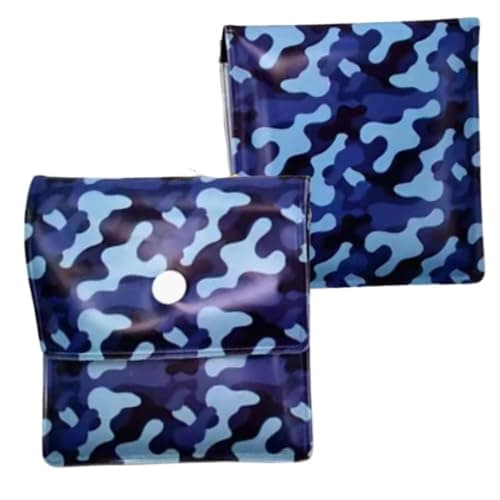 Pocket Ashtray – Portable Cigarette Ash Pouch, Heat-Resistant Travel Ashtray, Reusable & Odor-Blocking Smoking Accessory (Blue Camo)